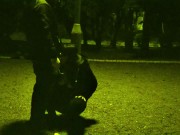 me on a leash like a dog while the traffic passes around us and anyone can run into us... priceless. 13/16