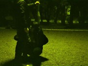 me on a leash like a dog while the traffic passes around us and anyone can run into us... priceless. 3/16