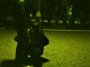 me on a leash like a dog while the traffic passes around us and anyone can run into us... priceless. 5/16