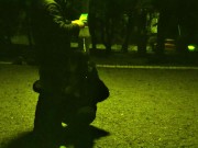 me on a leash like a dog while the traffic passes around us and anyone can run into us... priceless. 7/16