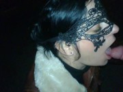 Leather jacket and cock sucking in a public park while cars drive by. It was cold but the sperm was 11/16