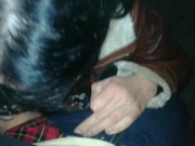 Leather jacket public blowjob 13/16