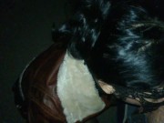 Leather jacket public blowjob 2/16