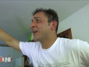 Ugly bitch with stockings hard fucked by Terry Kemaco and Jorge 14/16