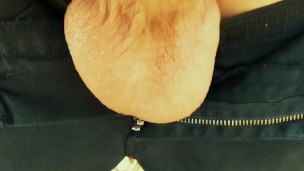 Twink testicles movements in outdoor - fast motion vid and pulsating orgasm