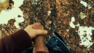 Piss with erection and quick after that cumshot POV