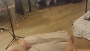 Filming Thick White Girl In Her Dress Playing Video Games