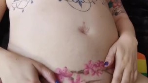 Getting my feet licked, pussy eaten! I do a footjob on his cock, he fucks me and cums in my mouth