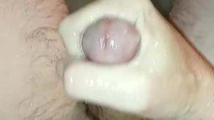 Huge Cock Cums while taking a bath