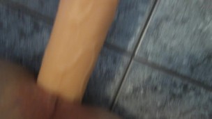 Balls deep solo anal by enormously long dildo