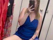 Risky vibrator play in changing room 7/16
