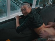 Leashed and Collared Mila plays with cock and takes cock - Themindoftommy