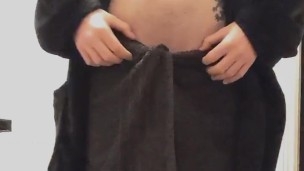 Strip and cock flash after shower