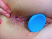 BIG PLUG IN MY TIGHT PUSSY, soft anal fingering, close up, latex stockings - Ela Stance 15/16