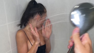 Refreshed Roommate in Cold shower after party