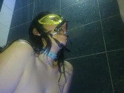 Fetish babe drinking piss and gagging 3/16