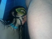 My squint eyes tearing up as I hold by mouth open just to gag on a fat cock 7/16