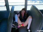 PORN+ Petite Spinner Finally Fucks Her Big Dick Bus Driver 3/16