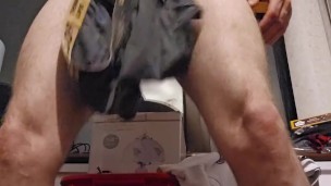 Pissing in tena incontinence pants