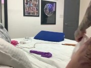 My Strap On Stories - Taking my new Purple Insertable vibrating Dildo for a test drive Deep into Ass 16/16