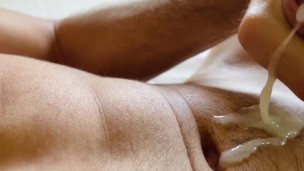 Quick morning masturbation with big hard cock