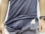 Horny stud strokes perfect cock to thick cumshot. Solo male orgasm. 1/16