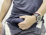 Horny stud strokes perfect cock to thick cumshot. Solo male orgasm. 3/16