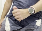 Horny stud strokes perfect cock to thick cumshot. Solo male orgasm. 4/16