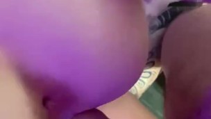 Slamming her doggystyle she moans loud from my big cock