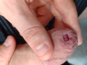 tight foreskin large cock play- playing with my uncut foreskin phimosis cock 3/16