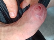 tight foreskin large cock play- playing with my uncut foreskin phimosis cock 4/16