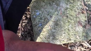 Uncut thick cock cumshot with just slightly pulling back and forth foreskin outside