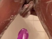 Pee in shower dildo fuck 6/16