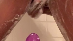 Pee in shower dildo fuck