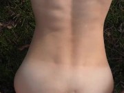 Perfect body girl gets cum in her ass outdoor 7/16