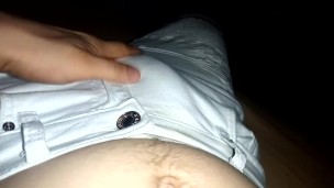 It's storm outside, so help me baby cumming huge onto my stretchy white jeans 🌩🍆💧