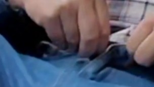Super hot risky jerk in public bus