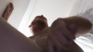 Hard dick masturbating