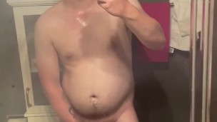 Jerking off in my friends bathroom