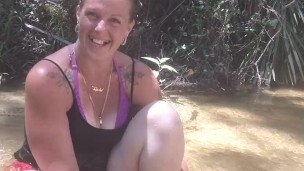 First Time Casting With Popular Country Girl On Spring Break In The Middle Of The Woods In Creek