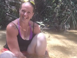 First Time Casting With Popular Country Girl On Spring Break In The Middle Of The Woods In Creek