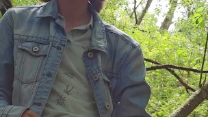 Masturbating in the woods