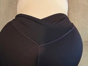 Teen in tight aerie leggings bent over 12/16