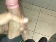 Jerk off on the toilet and cum 3/16