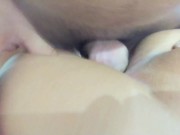 Threesome anal Cuckold husband masturbates while big booty wife fuck with 18 yo boy with no condoms 16/16