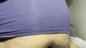 Belly and tits shake as I orgasm humping pillow