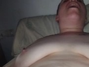 saggy tits smoker eating a big cock