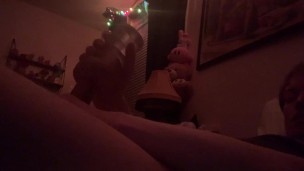 twink moans and cums at night