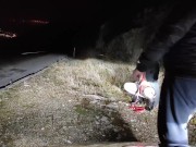 Piss Slut Wife in a Nun costume with a dog collar around her neck receives a golden shower her mout 1/16