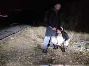 Piss Slut Wife in a Nun costume with a dog collar around her neck receives a golden shower her mout 14/16